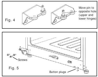 Frigidaire - FFBC4622QS - Reversing the door swing - Step 4 Reversing the door swing - Step 4