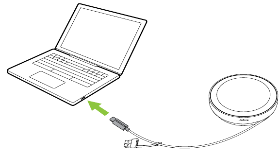 Jabra - SPEAK2 75 - Connect to a computer (USB cable) Connect to a computer (USB cable)