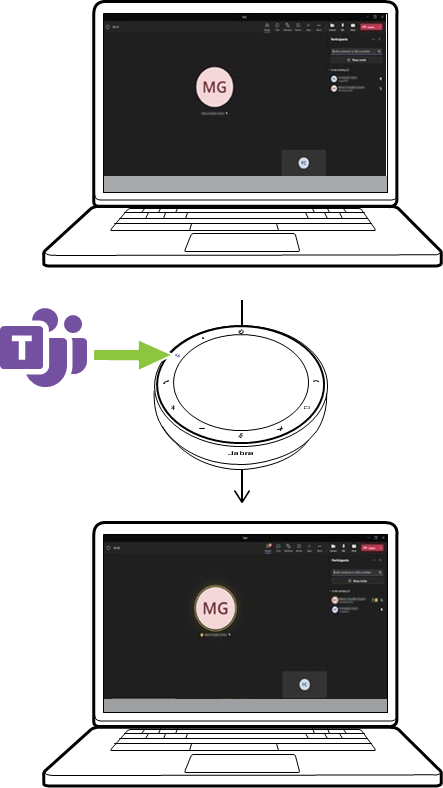 Jabra - SPEAK2 75 - Raise/lower your hand during a Microsoft Teams meeting Raise/lower your hand during a Microsoft Teams meeting