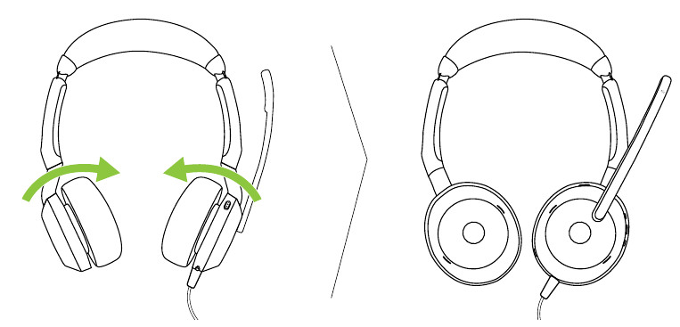 Jabra - Evolve2 50 - Foldable earcups Foldable earcups