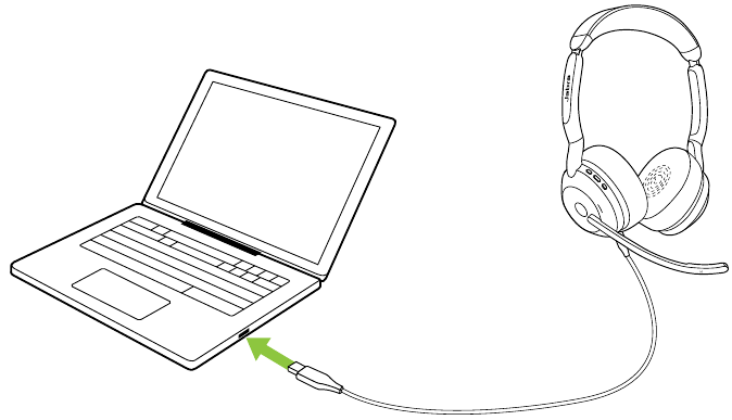 Jabra - Evolve2 55 - Charging the device Charging the device