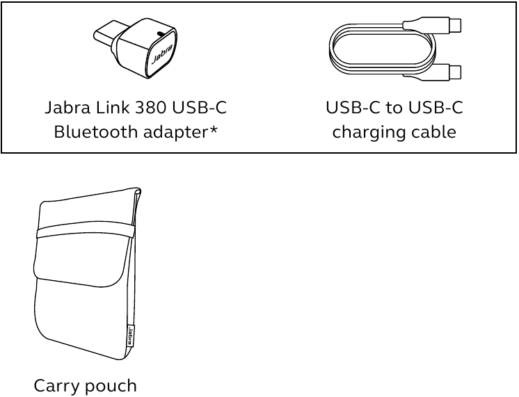 Jabra - Evolve2 55 - Included accessories - USB-C Version Included accessories - USB-C Version