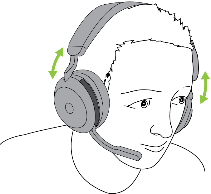 Jabra - Evolve2 75 - How to wear - Adjusting the headband How to wear - Adjusting the headband