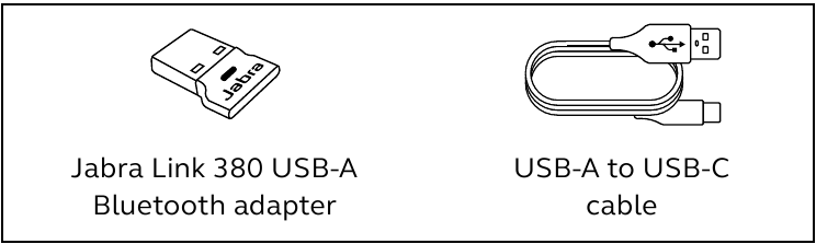 Jabra - Evolve2 75 - Included accessories - USB-A Version Included accessories - USB-A Version