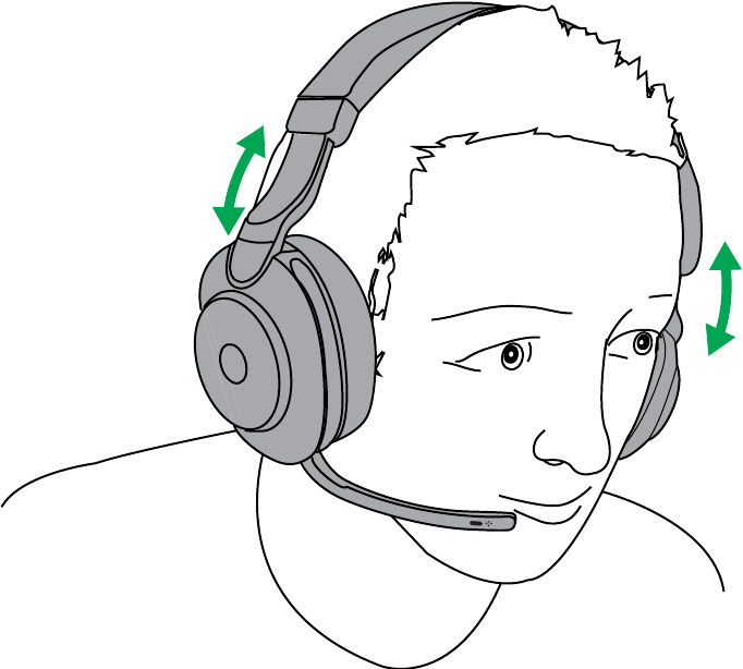 Jabra - Evolve2 85 - Adjusting the headset Adjusting the headset
