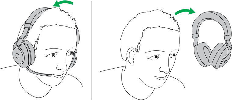 Jabra - Evolve2 85 - On-ear detection On-ear detection