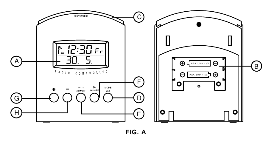 Oregon Scientific RM913TCN Radio Controlled Clock With Backlight