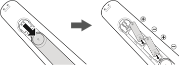 Samsung - UN39EH5003 - Installing batteries (Battery size: AAA) Installing batteries (Battery size: AAA)