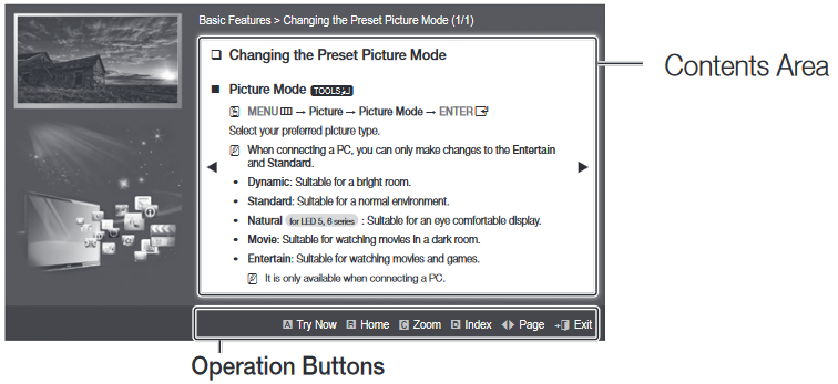 Samsung - UN39EH5003 - Viewing the Contents Viewing the Contents