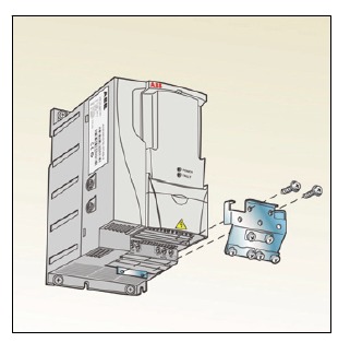 ABB - ACS355 Series - Attach the clamping plates - Step 1 Attach the clamping plates - Step 1