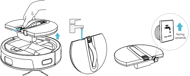 Yeedi - Cube - Remove the UFO Water Tank. Remove the UFO Water Tank.