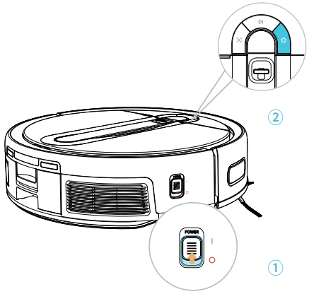 Yeedi - Cube - Turn on the power switch Turn on the power switch