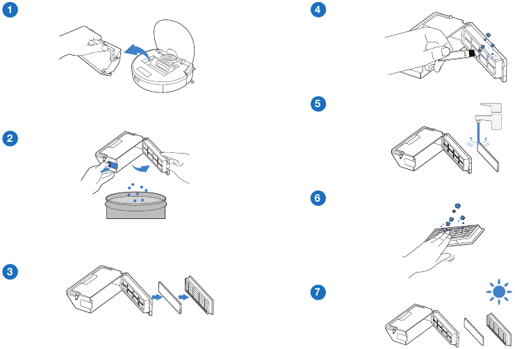 Yeedi - Vac 2 - Maintenance - Dust Bin and Filters Maintenance - Dust Bin and Filters