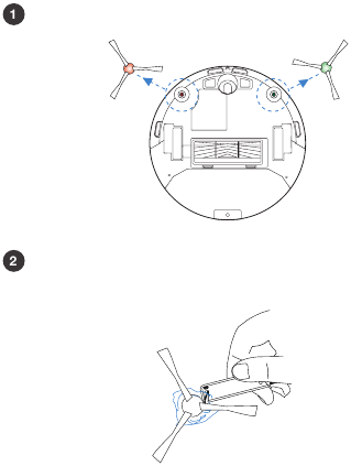 Yeedi - K651G - Maintenance - Side Brushes Maintenance - Side Brushes