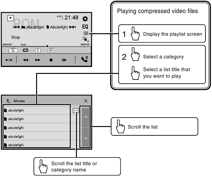 Pioneer - AVH-110BT - Moving images operation - Part 2 Moving images operation - Part 2