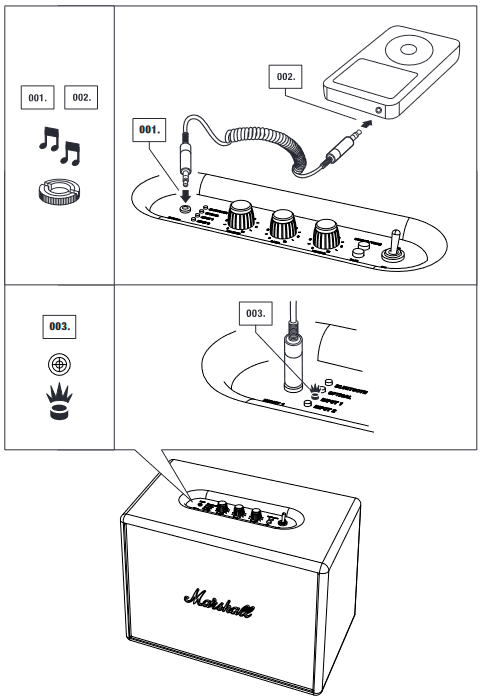 Marshall - Woburn - INPUT 1 - 3.5MM STEREO PLUG INPUT 1 - 3.5MM STEREO PLUG