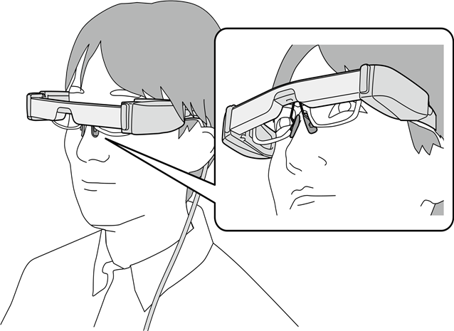 Epson - MOVERIO BT-40 - When Wearing over Glasses When Wearing over Glasses