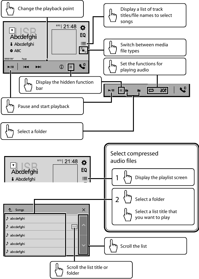 Pioneer - AVH-220EX - Audio operation Audio operation