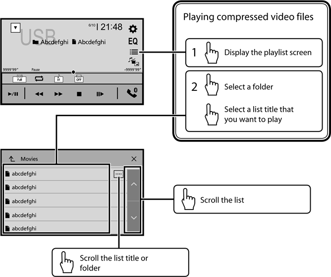 Pioneer - AVH-220EX - ROM, USB-Video operation ROM, USB-Video operation