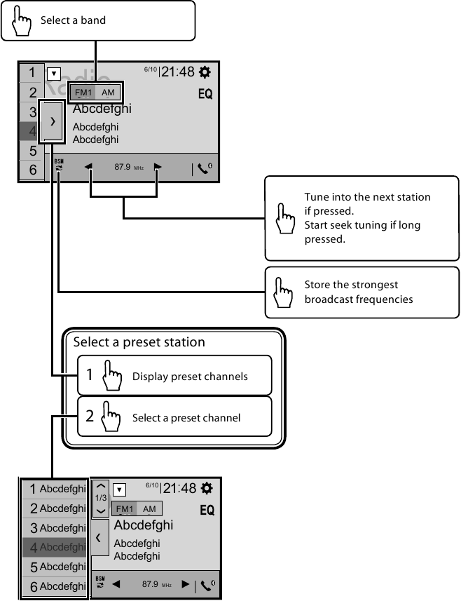 Pioneer - AVH-220EX - Tuner operation Tuner operation