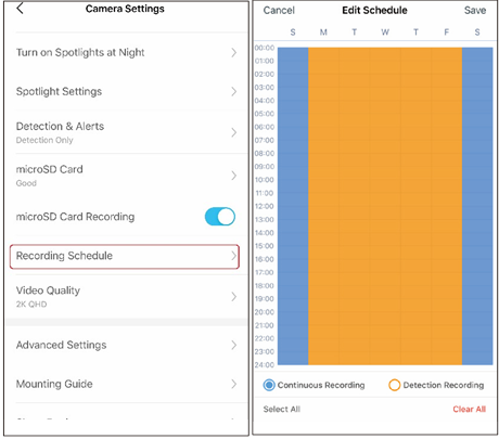 TP-Link - Tapo C325WB - Camera Detection & Alerts - Set Recording Schedule Camera Detection & Alerts - Set Recording Schedule