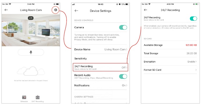 TP-Link - KC105 V2 - 24/7 Recording - Step 2 24/7 Recording - Step 2