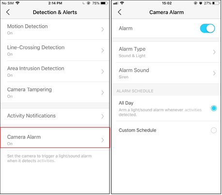 TP-Link - Tapo C320WS - Step 3: Customize Alarm Settings Step 3: Customize Alarm Settings