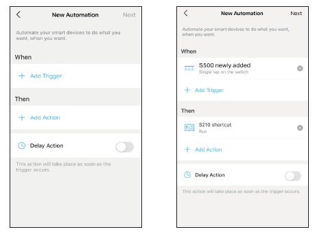 TP-Link - Tapo S500 - Create your own actions - Step 2 Create your own actions - Step 2