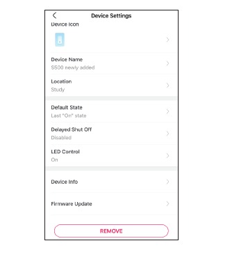 TP-Link - Tapo S500 - Remove the device in the Settings page Remove the device in the Settings page