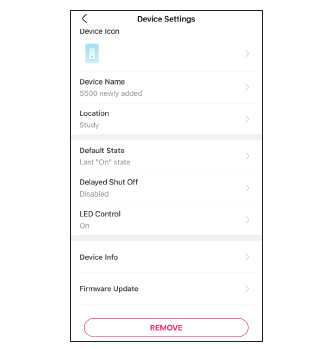 TP-Link - Tapo S500 - Switch Settings Switch Settings