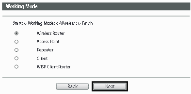 TP-Link - TL-WR710N - Operating Mode Configuration - Step 2 Operating Mode Configuration - Step 2