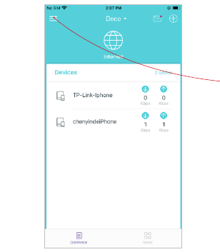 TP-Link - Deco S4 - From the Menu page - Step 1 From the Menu page - Step 1