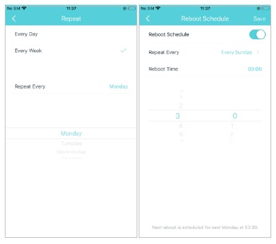 TP-Link - Deco S4 - Reboot Schedule Reboot Schedule