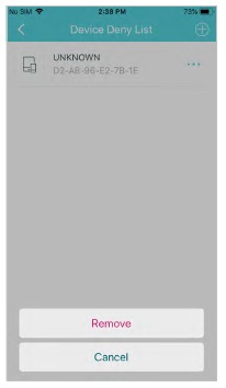 TP-Link - Deco X95 - Deny List - Mange the deny list Deny List - Mange the deny list