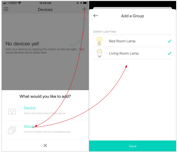 TP-Link - KL110 - Main Device Control - Adding a group Main Device Control - Adding a group