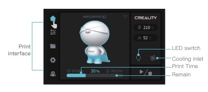 Creality - K1 - Tune Prepare - Print Interface Tune Prepare - Print Interface