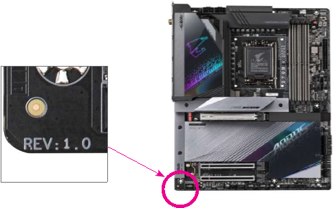 Gigabyte - Z790 AORUS ELITE AX - Identifying Your Motherboard Revision Identifying Your Motherboard Revision
