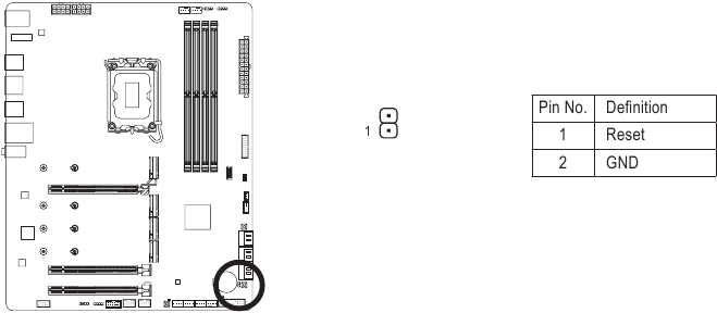 Gigabyte - Z790 AORUS ELITE AX - RST (Reset Jumper) RST (Reset Jumper)