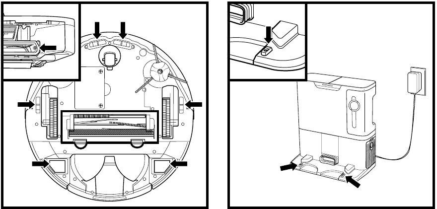 Shark - Detect Pro RV2820AE - CLEANING SENSORS AND CHARGING CONTACTS CLEANING SENSORS AND CHARGING CONTACTS