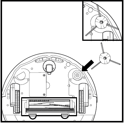 Shark - Detect Pro RV2820AE - INSTALLING THE SIDE BRUSH INSTALLING THE SIDE BRUSH