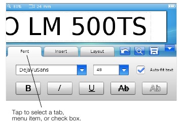 Dymo - LabelManager 500TS - Making a Selection Making a Selection
