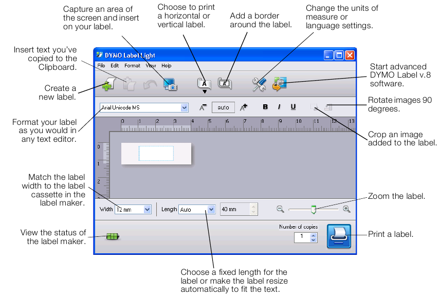 Dymo - LabelManager PnP - Printing Labels with the Built-In Software Printing Labels with the Built-In Software