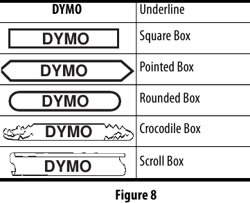 Dymo - LabelPoint 150 - Adding Box and Underline Styles Adding Box and Underline Styles