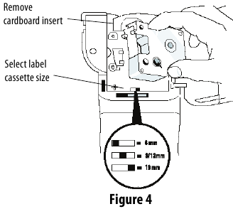 Dymo - LabelPoint 350 - Set the cassette switch Set the cassette switch