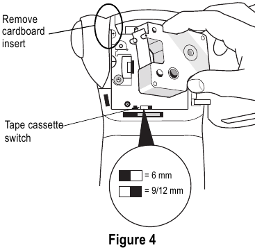 Dymo - RhinoPRO 3000 - Inserting the Tape Cassette - Step 1 Inserting the Tape Cassette - Step 1
