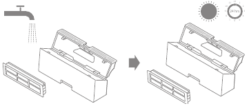 Dreame - DreameBot D10s Pro - Cleaning - Step 1 - Rinse the dust bin and filter Cleaning - Step 1 - Rinse the dust bin and filter