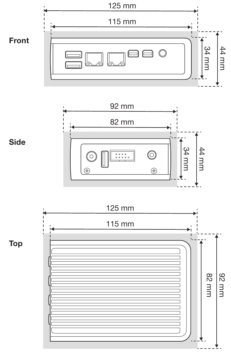 Seagate - LYVE - Recommended clearance zones Recommended clearance zones