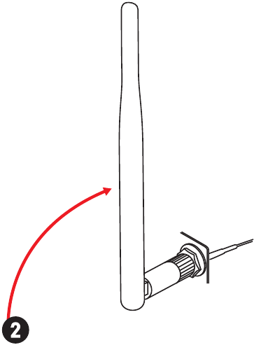 MSI - PRO B660M-A WIFI DDR4 - Installing antennas - Step 2 - Orient the antennas Installing antennas - Step 2 - Orient the antennas