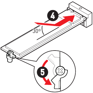 MSI - PRO B660M-A WIFI DDR4 - Installing M.2 module - For M2_1 slot - Step 2 Installing M.2 module - For M2_1 slot - Step 2