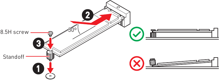 MSI - PRO B660M-A WIFI DDR4 - Installing M.2 module - For M2_2 slot Installing M.2 module - For M2_2 slot